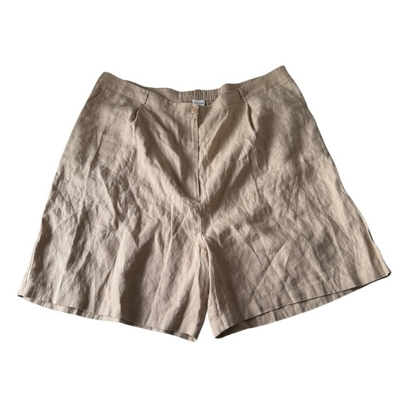 100% Linen - The Drop Women's Millie Loose-Fit Pleated Long Linen Walk Short - Picture 4 of 9